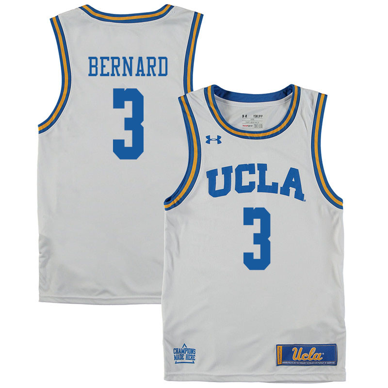 Men #3 Jules Bernard UCLA Bruins College Basketball Jerseys Sale-White